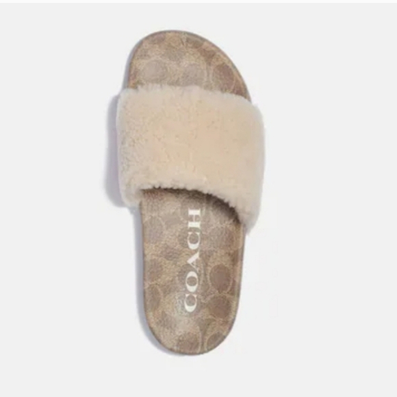 Coach Ulla Sherling Slides Casual Slip On Ivory Ladies sz 10 - Picture 13 of 13